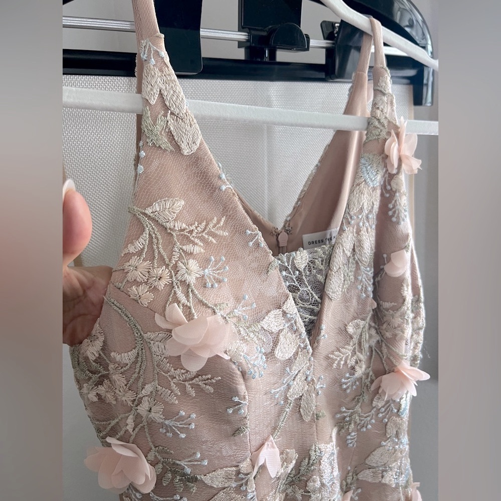 🪷🤍DRESS THE POPULATION SIDNEY A-LINE ANKLE GOWN🤍🪷 - Picture 5 of 14